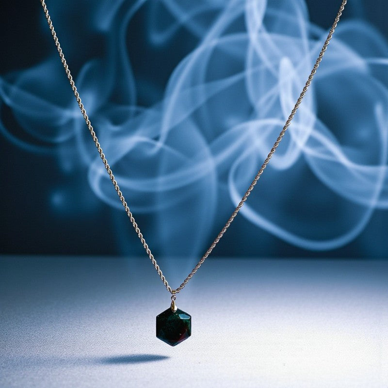 Indioan Agate Hexagon Men's Necklace | Indian Agate Stone - For Men| Includes: Necklace