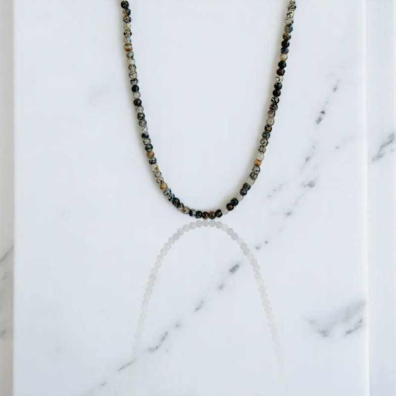 Eternal Flame Necklace | Dragon Agate Stone | Unisex