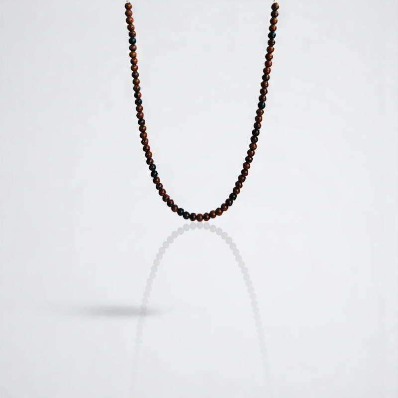 Rooted Strength Necklace | Mahogany Obsidian Stone | Unisex