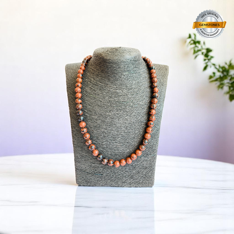 Rooted Strength Necklace | Mahogany Obsidian Stone | Unisex