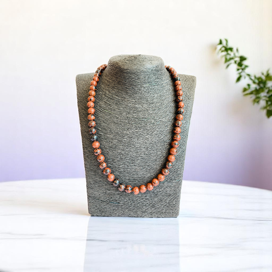 Rooted Strength Necklace | Mahogany Obsidian Stone | Unisex