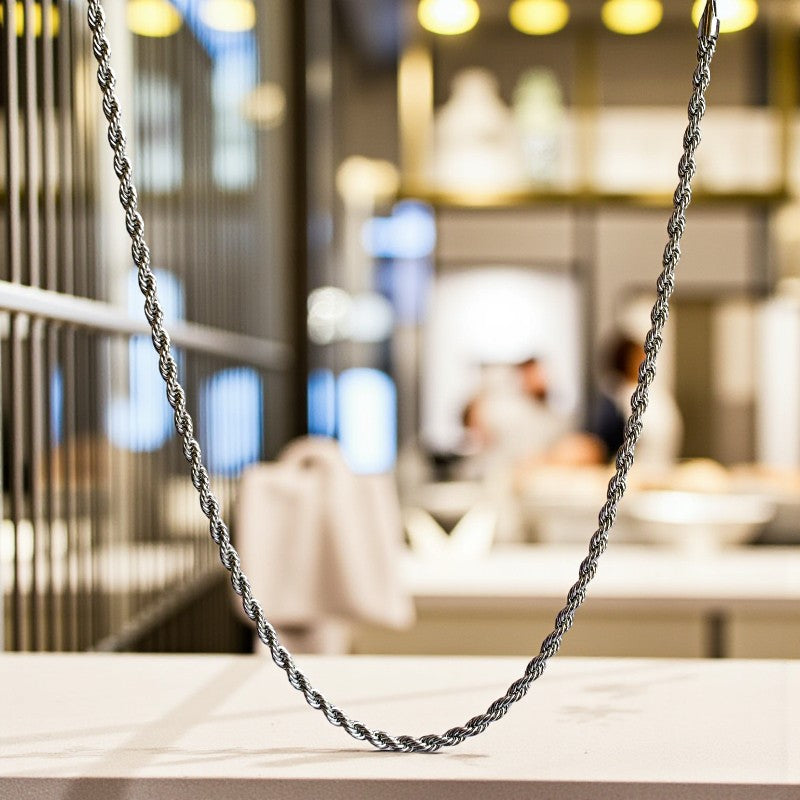 Titanium Steel Rope Necklace | Stainless Steel- For Men| Includes: Necklace