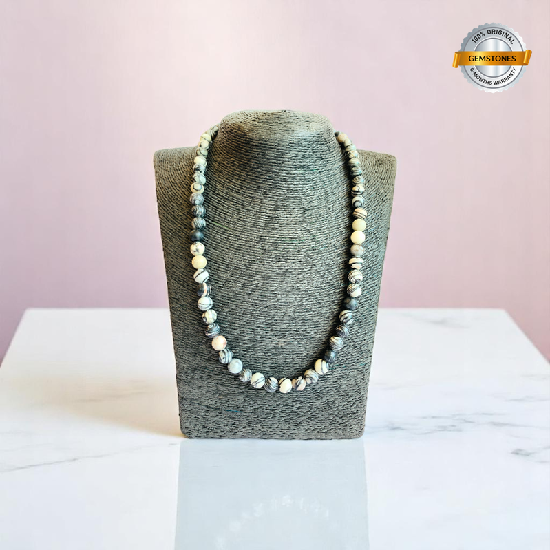 Spider Web Necklace | Spider Web Jasper Stone | Unisex