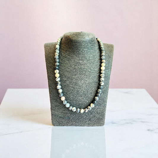 Spider Web Necklace | Spider Web Jasper Stone | Unisex