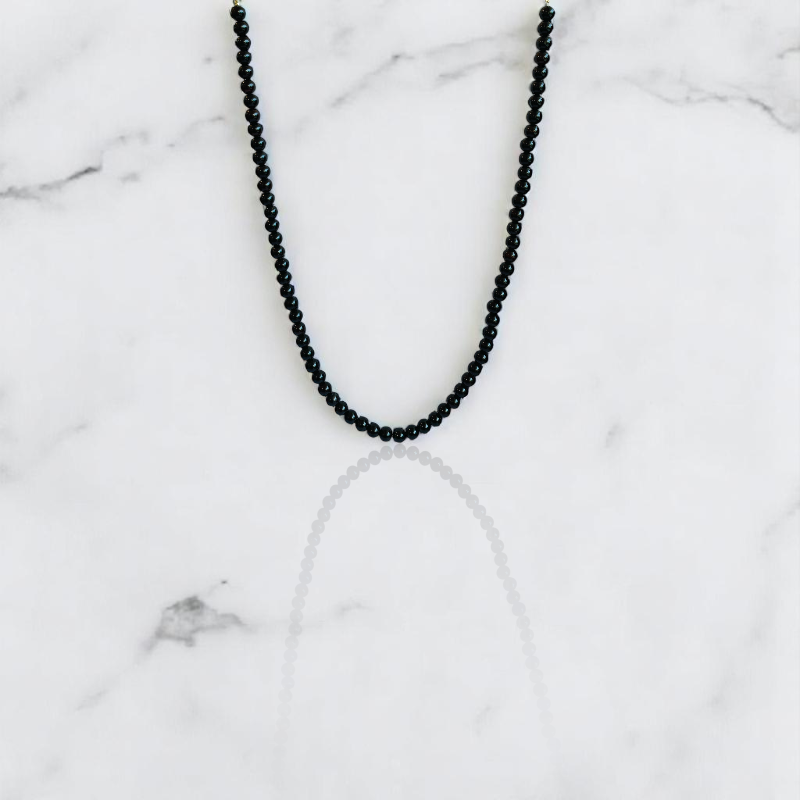 Midnight Shield Necklace | Black Obsidian Stone | Unisex