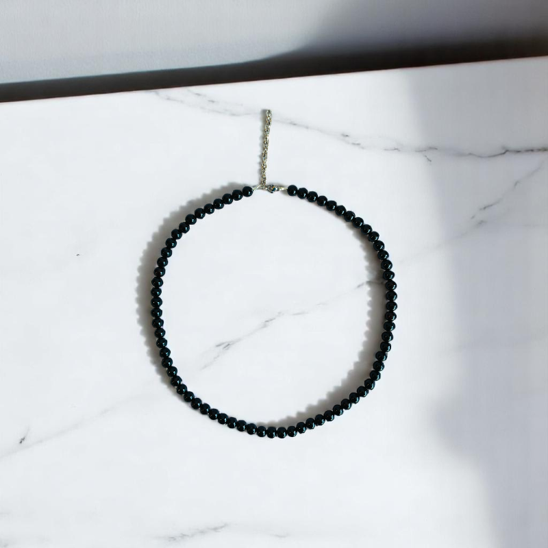 Midnight Shield Necklace | Black Obsidian Stone | Unisex