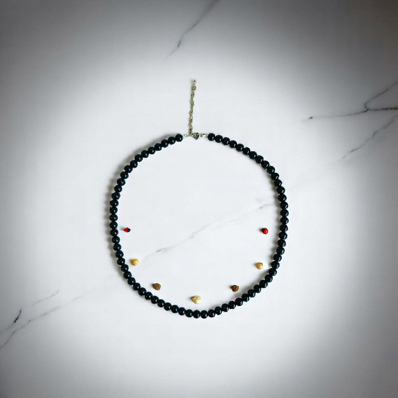 Midnight Shield Necklace | Black Obsidian Stone | Unisex