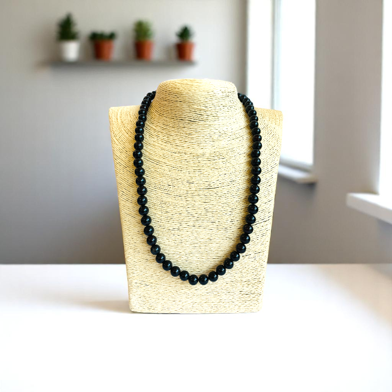 Midnight Shield Necklace | Black Obsidian Stone | Unisex