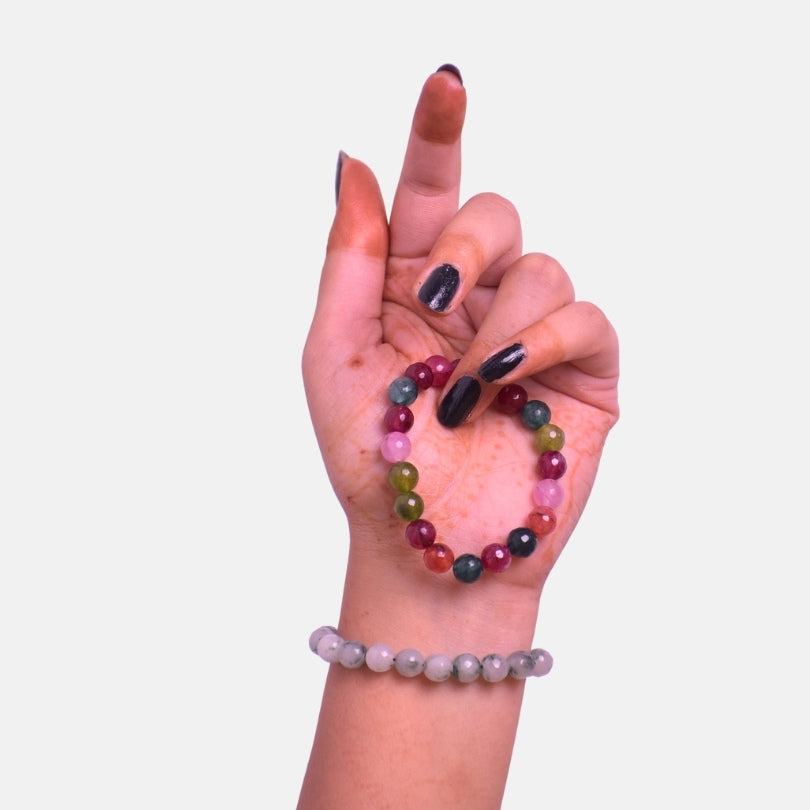 Ethereal Earth duo | Indian & Green Agate Stones β For Women | Includes: Bracelet (Set of 2)