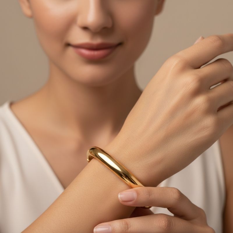 Inferno Edge Bracelet | PVD 18K Gold Plated, Stainless Steel, Water Proof - For Women | Includes: Bracelet