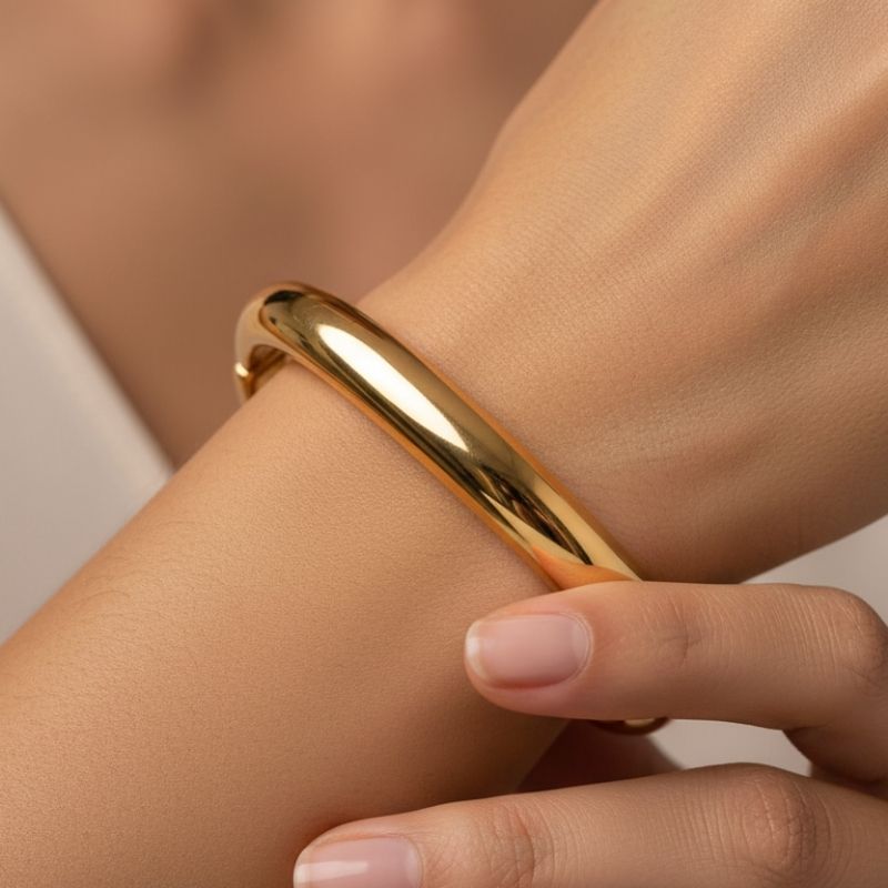 Inferno Edge Bracelet | PVD 18K Gold Plated, Stainless Steel, Water Proof - For Women | Includes: Bracelet