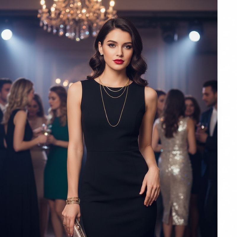 Long Layered Necklace | 18K PVD Gold Plated - For Women | Includes: Necklace