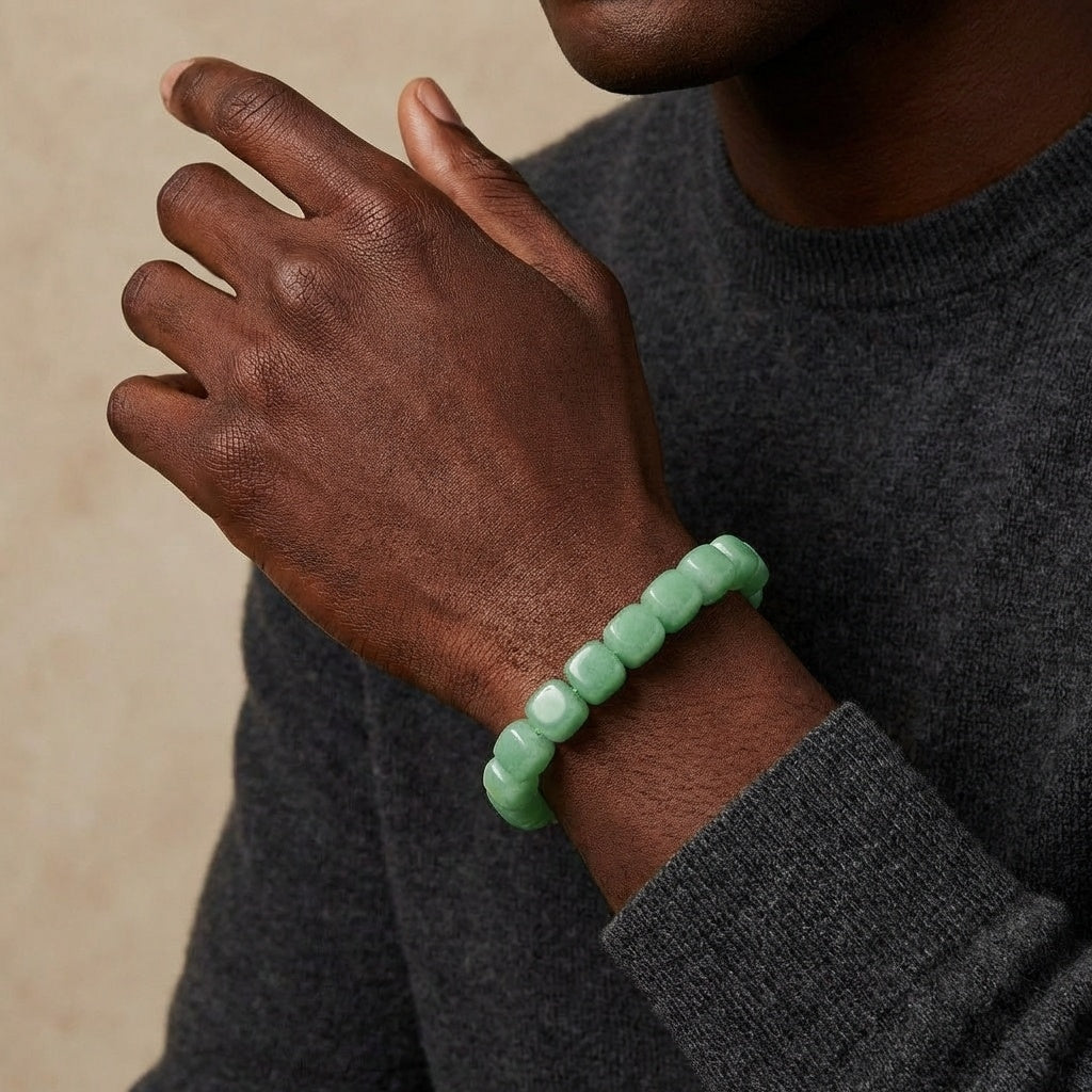Abundance & Luck Bracelet | Green Aventurine Stone - For Men | Includes: Bracelet