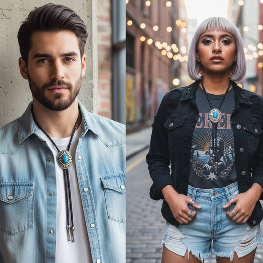 Cool Bolo Tie | Blue Stone - For Unisex | Includes: Bolo Tie