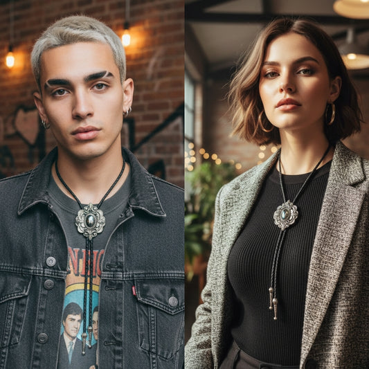 Classic Bolo Tie | Grey Stone - For Unisex | Includes: Bolo Tie