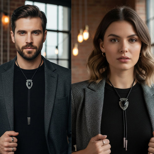 Protective Bolo Tie | Obsidian - For Unisex | Includes: Bolo Tie