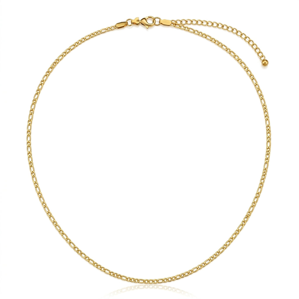 Classic Fine FIGARO CHAIN Necklace | Gold-Tone - For Women | Includes: Necklace