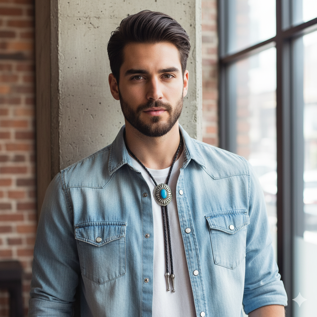 Cool Bolo Tie | Blue Stone - For Unisex | Includes: Bolo Tie