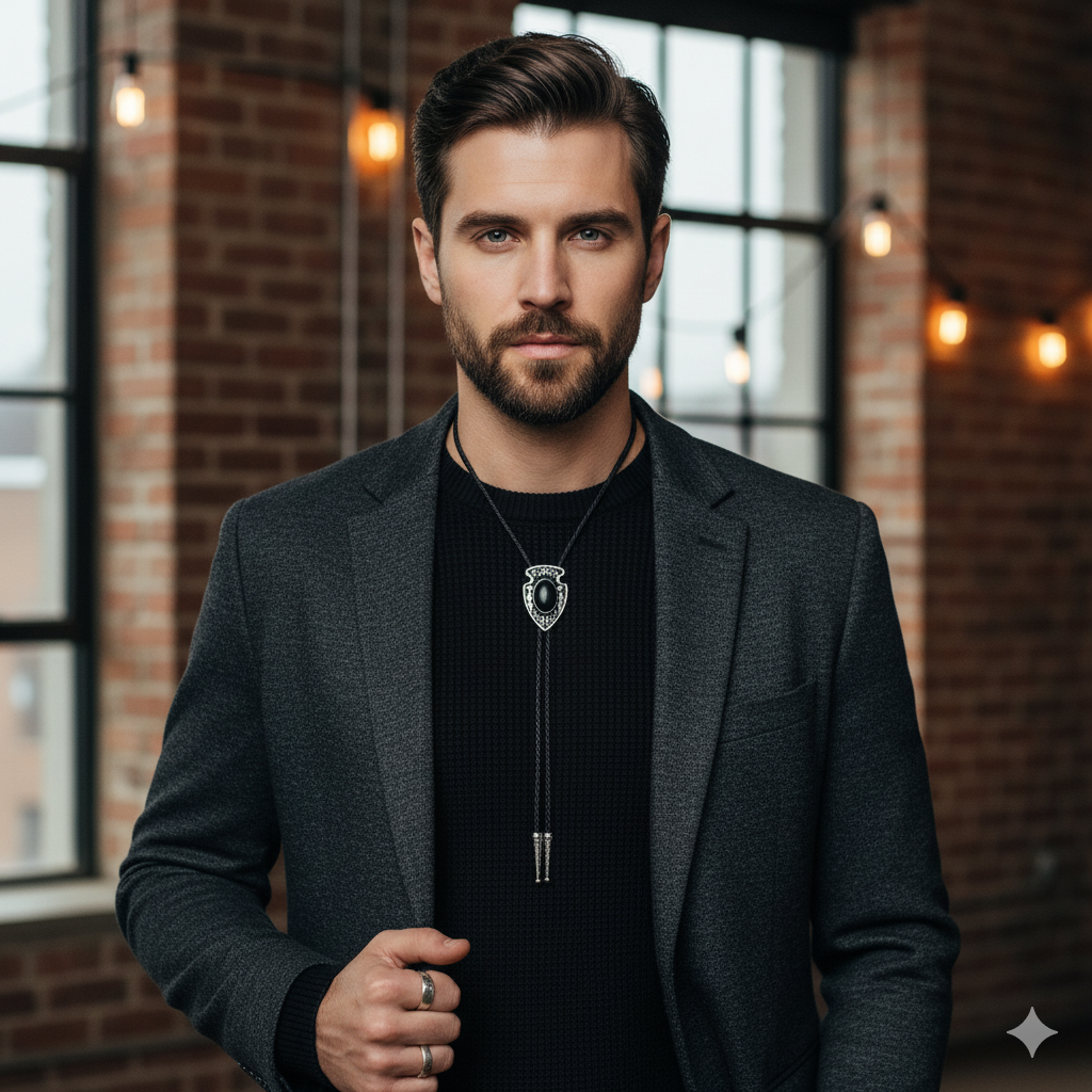 Protective Bolo Tie | Obsidian - For Unisex | Includes: Bolo Tie