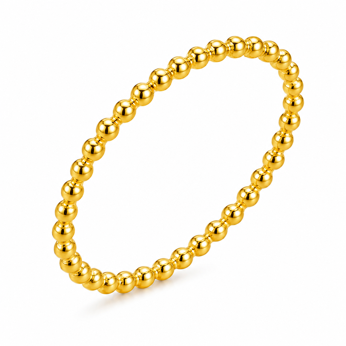 Bead Style Ultra Dainty Plain Golden Ring | 18K PVD Gold Plated- For Women | Includes: Ring