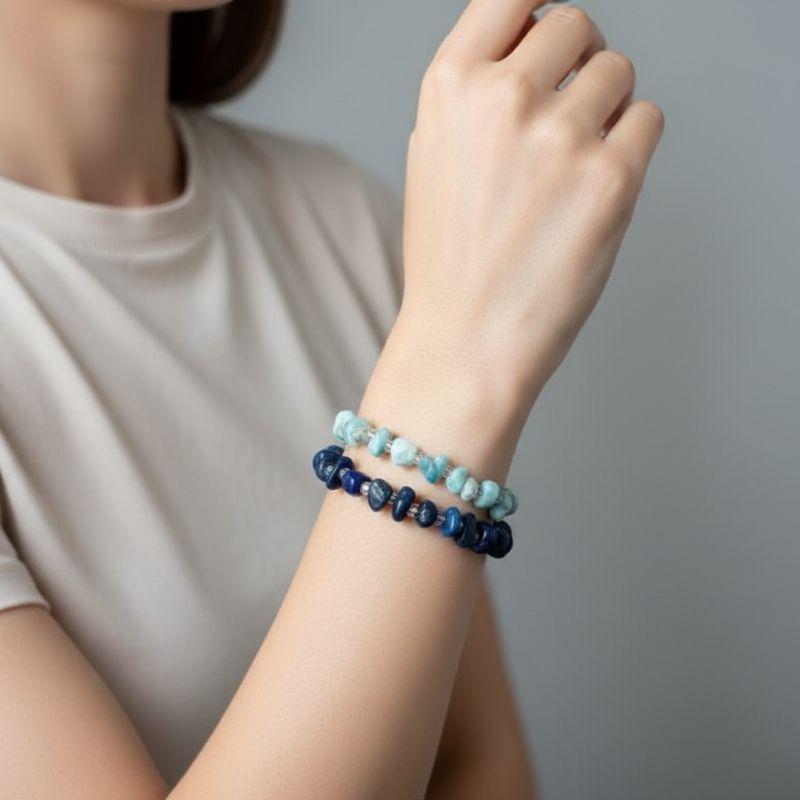 Ocean Serenity | Amazonite & Blue Aventurine - For Women | Includes: Bracelets (set of 2)