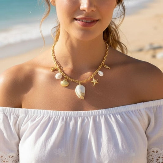 Ocean vibe Necklace | 18K PVD Gold Plated - For Women | Includes: Necklace
