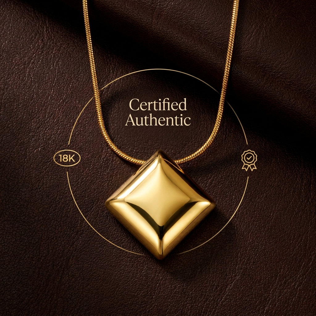 Edge SCULPTED DIAMOND-SHAPE Necklace | Gold-Tone - For Women | Includes: Necklace