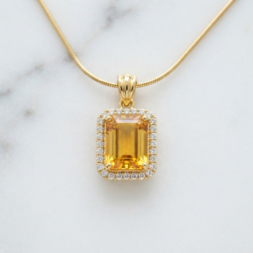 Radiance Golden Yellow HALO Necklace | Gold-Tone - For Women | Includes: Necklace
