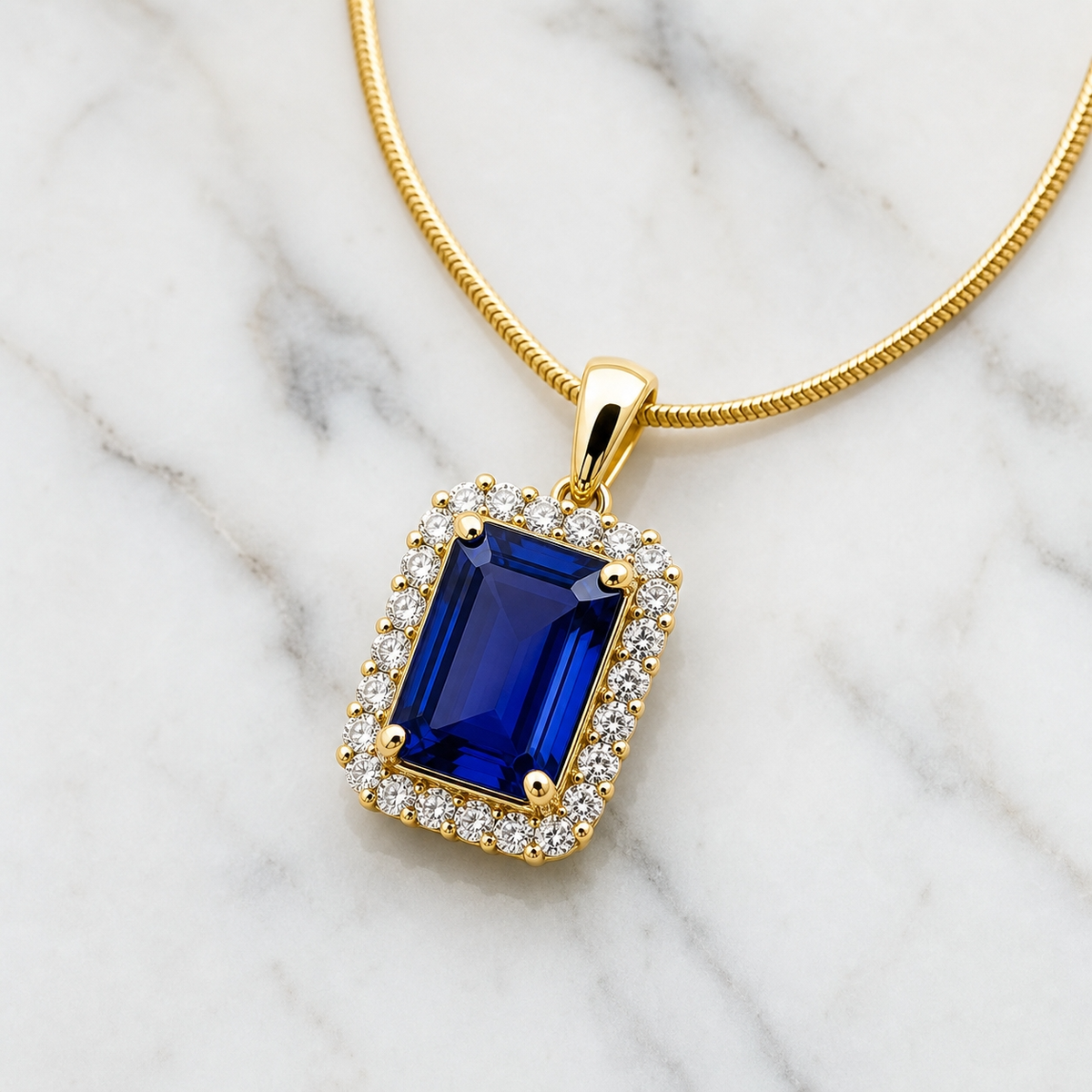 Majesty Royal Blue HALO Necklace | Gold-Tone - For Women | Includes: Necklace