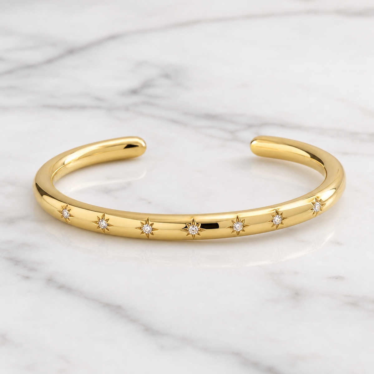 Starlight STAR-SET OPEN CUFF Bracelet | Gold-Tone - For Women | Includes: Bracelet