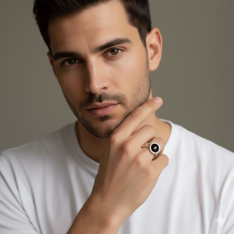 Protection Adjustable Ring | Black Obsidian - For Unisex | Includes: Ring