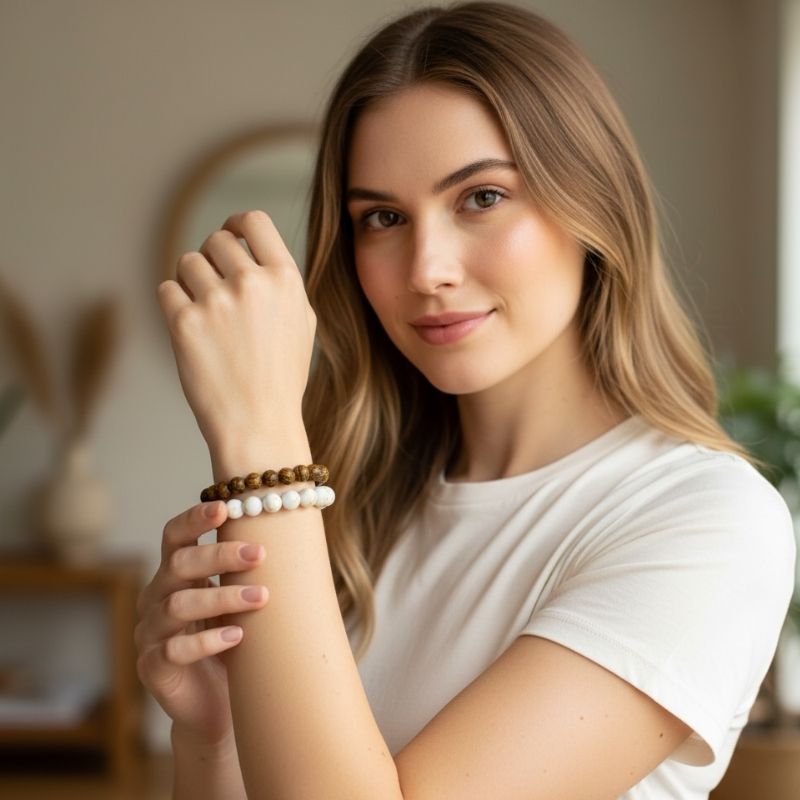 Purity Stacked Bracelets | Mother of Pearl - For Unisex | Includes: Bracelets (Set of 2)