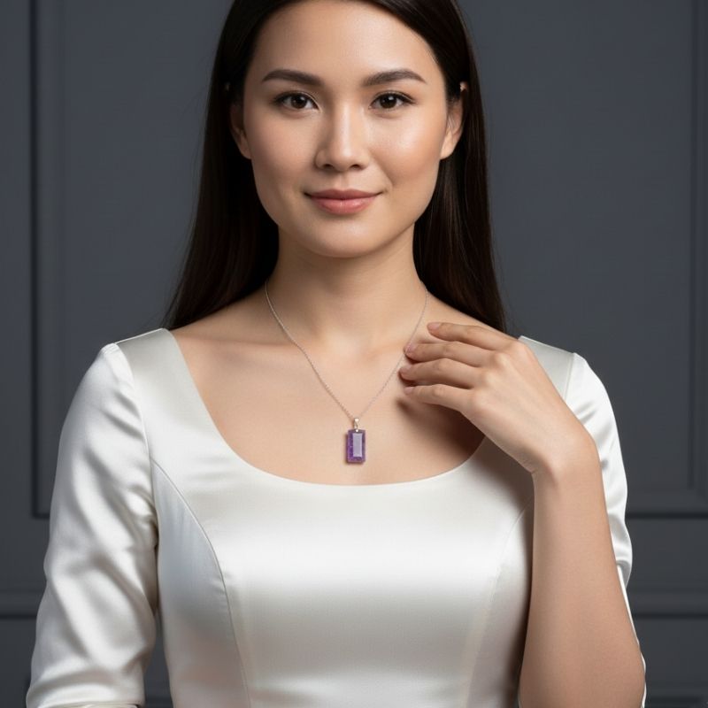 Purple Haze Necklace | PVD Plated & Amethyst Stone - For Women | Includes: Necklace