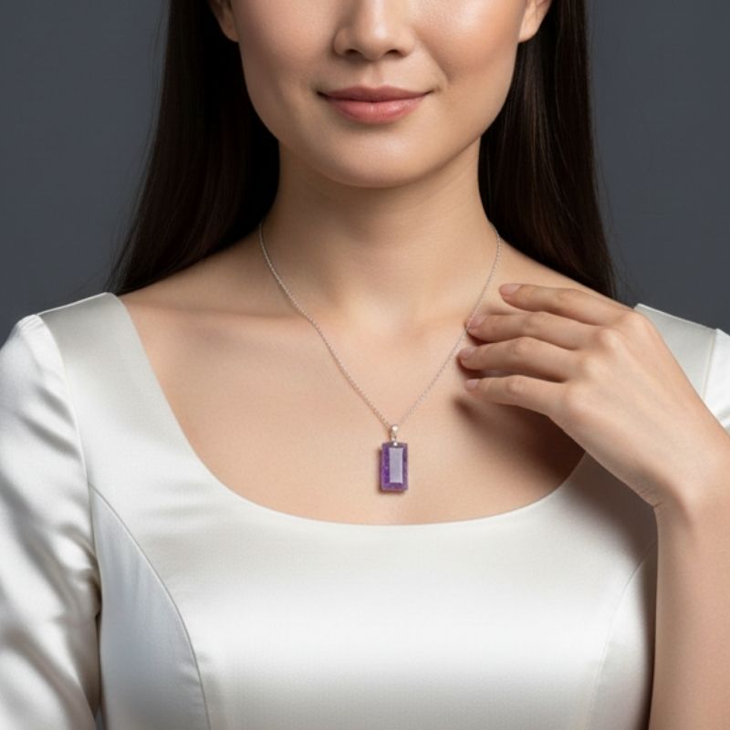 Purple Haze Necklace | PVD Plated & Amethyst Stone - For Women | Includes: Necklace