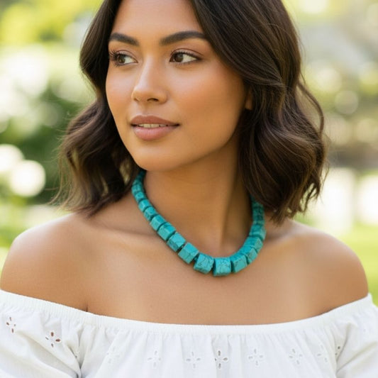 Rising Ember Necklace | Turquoise Stone - For Women | Includes: Necklace