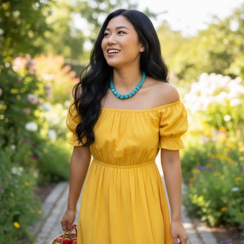 Rising Ember Necklace | Turquoise Stone - For Women | Includes: Necklace
