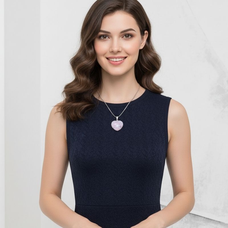 Rose Heart Necklace | Stainless Steel- For Women | Includes: Necklace