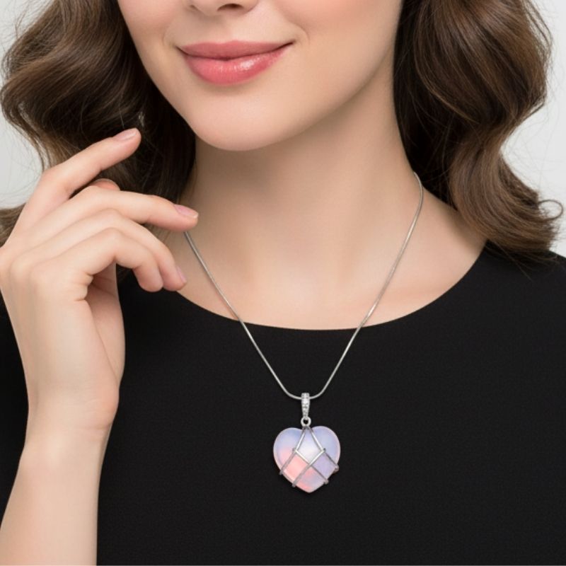 Rose Heart Necklace | Stainless Steel- For Women | Includes: Necklace