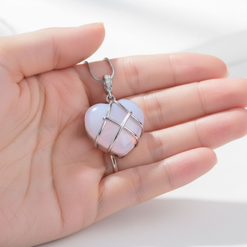 Rose Heart Necklace | Stainless Steel- For Women | Includes: Necklace