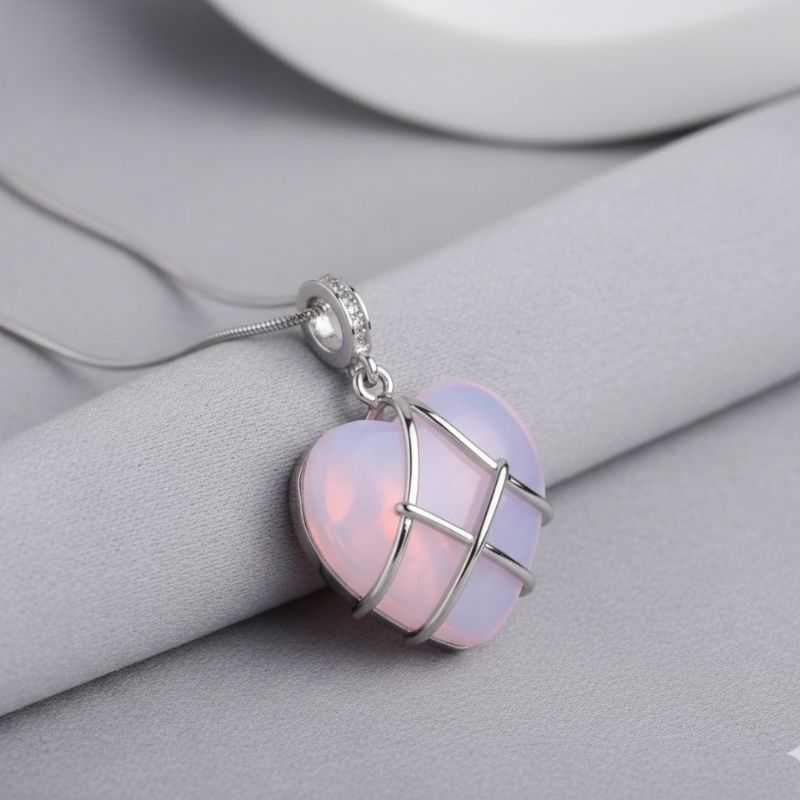 Rose Heart Necklace | Stainless Steel- For Women | Includes: Necklace