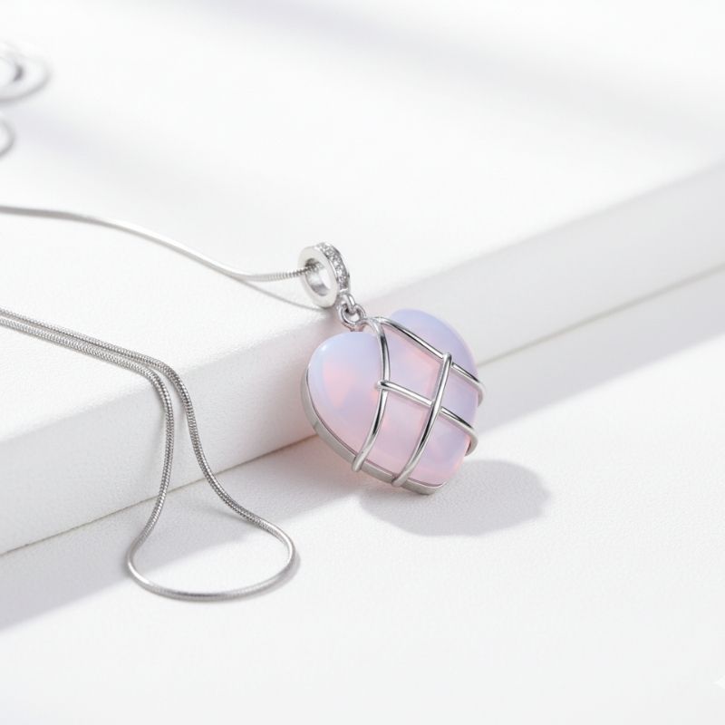 Rose Heart Necklace | Stainless Steel- For Women | Includes: Necklace