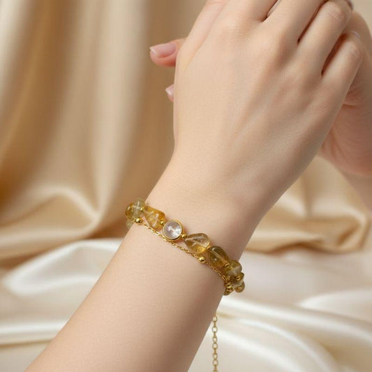 Sunbeam Double Layered Bracelet | Citrine - For Women | Includes: Bracelet