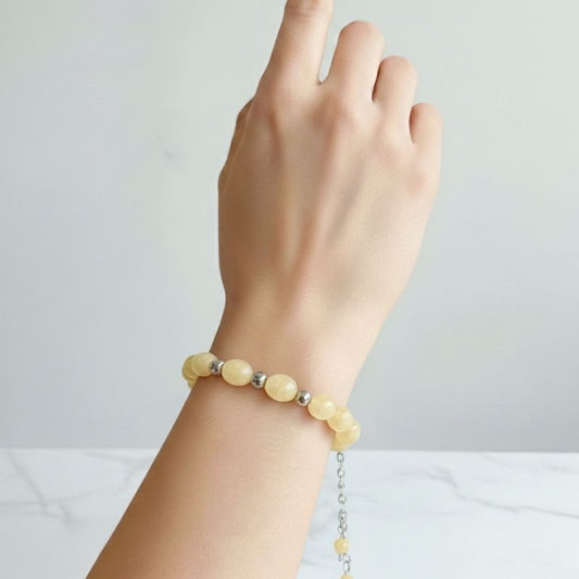 Sunburst Silver Bracelet | Yellow Aventurine & 925 Silver – For Women | Includes: Bracelet