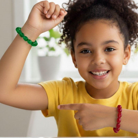 The Balance & Abundance Duo | Red Onyx & Green Aventurine – For Kids | Includes: Bracelets (Set of 2)