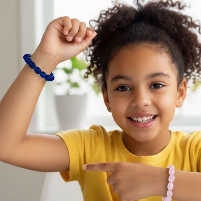 The Serenity & Strength Duo | Blue Jade & Rose Quartz – For Kids | Includes: Bracelets (Set of 2)
