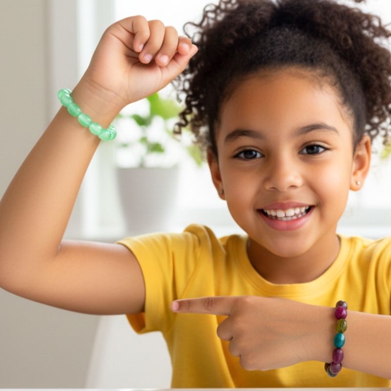 The Wisdom & Willpower Duo | Green Aventurine & Multi Agate – For Kids | Includes: Bracelets (Set of 2)