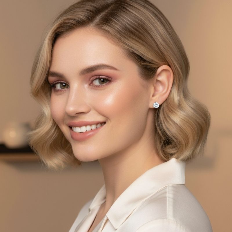 Timeless Shine Earrings | 925 Silver & Zircon - For Women | Includes: Earrings