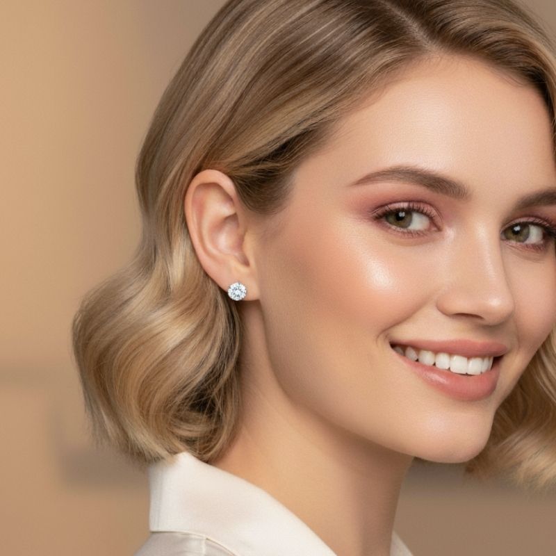 Timeless Shine Earrings | 925 Silver & Zircon - For Women | Includes: Earrings