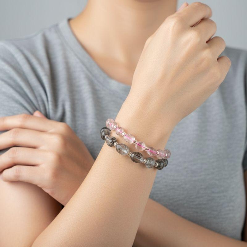 Trinity Charm | Dragon Agate, Rose Quartz & Carnelian - For Women | Includes: Bracelets (Set of 2)
