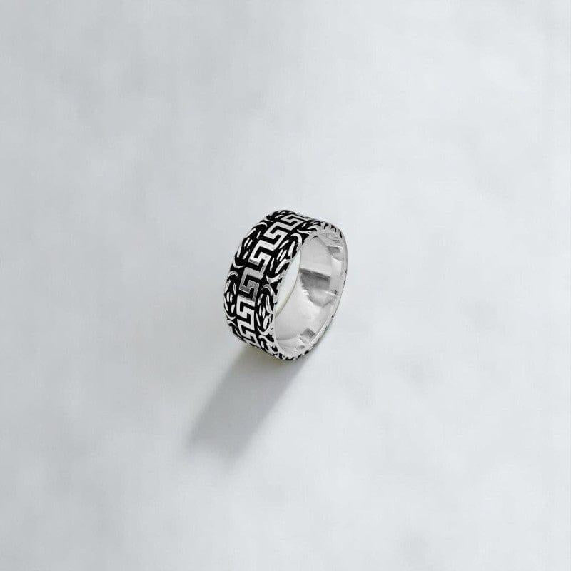 Classic Greek Key Band | 925 Silver - For Men | Includes: Ring